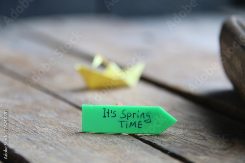 Paper boat and tag Its spring time.