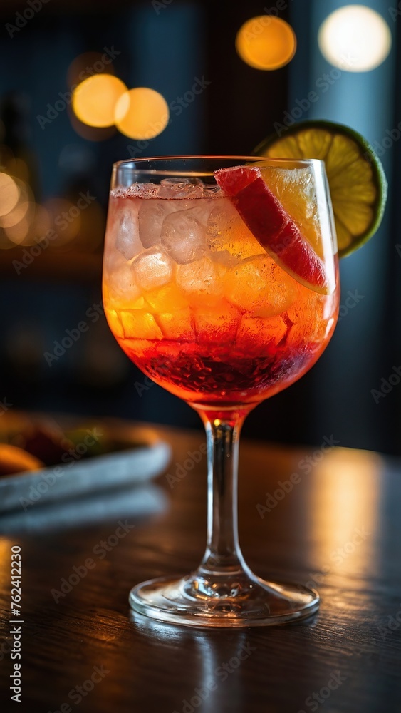 Tequila Sunrise Cocktail made by the hand of a master mixologist at a beach bar. Tequila Sunrise Cocktail made by the hand of a master mixologist at a beach bar.