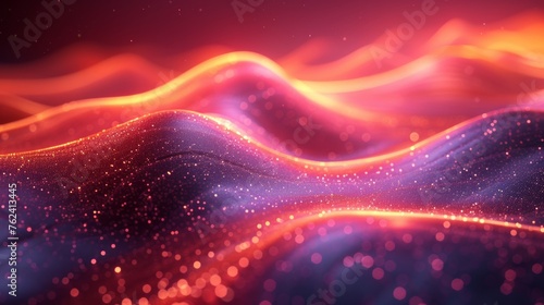 Colorful Abstract Background With Waves and Stars