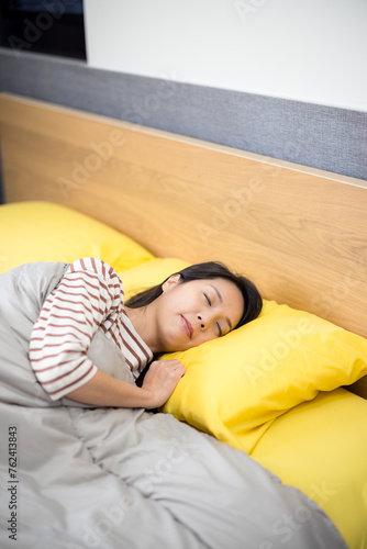 Woman sleep on bed at home