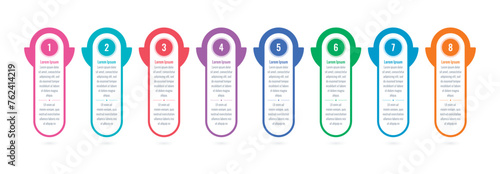 colorful columns infographic template. eight step briefing template. Infographic template for energy, industry, business, technology, science. annual report, informational template for magazine
