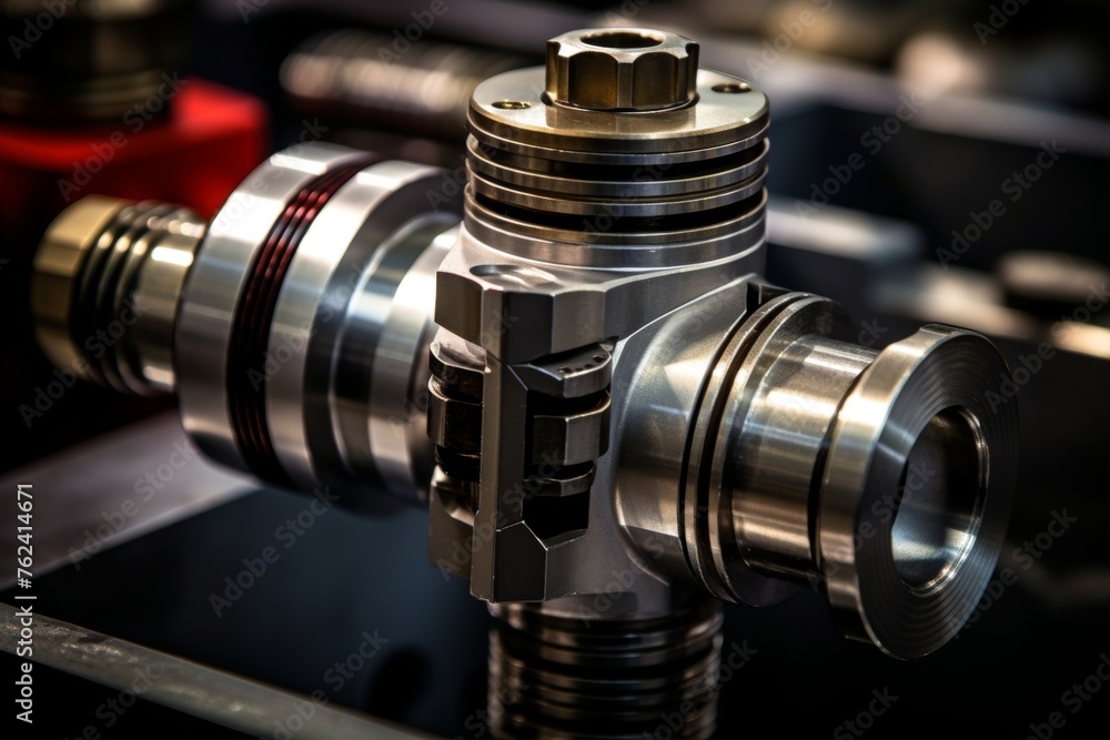Detailed Close-Up Image of an Industrial Valve Stem in All Its Complexity