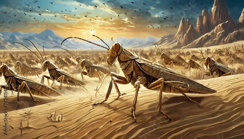 Titel: Exodus: The Plague of Locusts - God's Eighth Plague on Egypt. Bible. photo