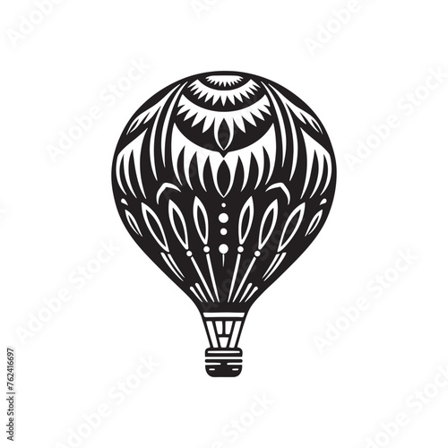 Radiant Hot Air Balloon Silhouette Compilation - Painting Skies with Hues of Marvel and Magic with Hot Air Balloon Illustration - Minimallest Air Balloon Vector
