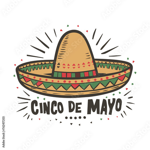 beautiful graphic with the inscription cinco de mayo for the mexican holiday