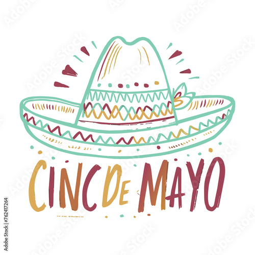 beautiful graphic with the inscription cinco de mayo for the mexican holiday