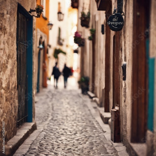 narrow alley with a small street and a small town in the old town of moles in france narrow alley with a small street and a small town in the old town of moles in francestreet of the old town of dubro photo