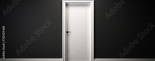 A white door next to a light black wall