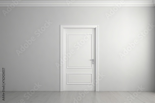 A white door next to a light gray wall