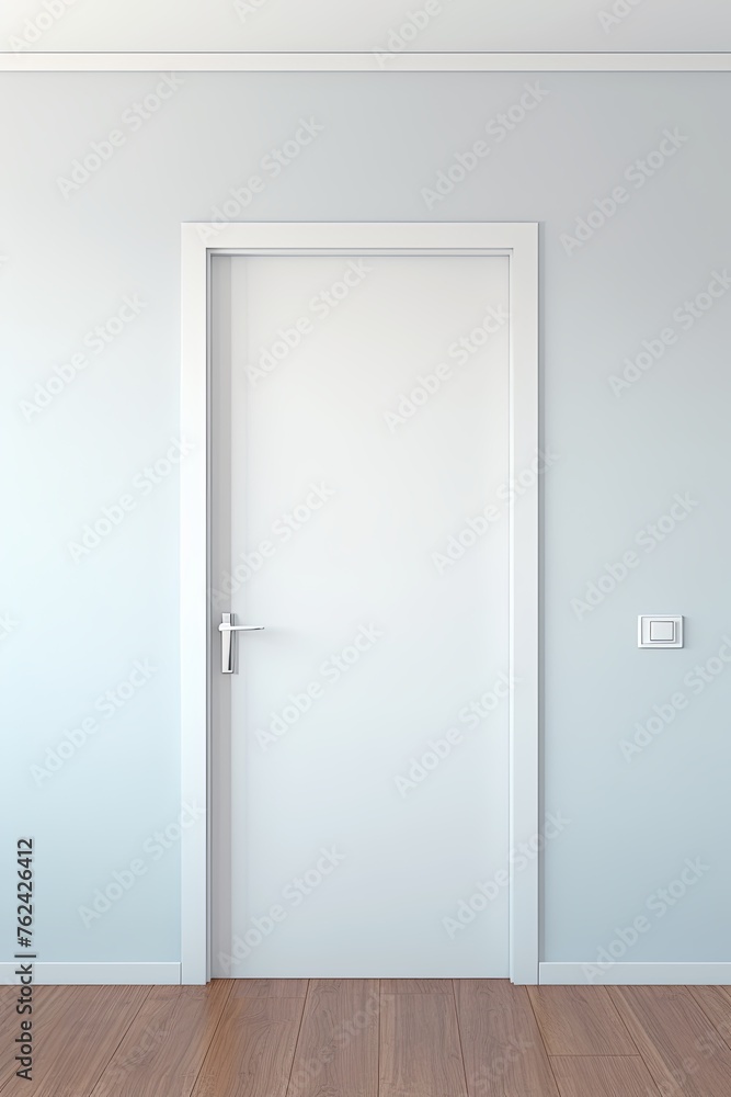Naklejka premium A white door next to a light gray wall