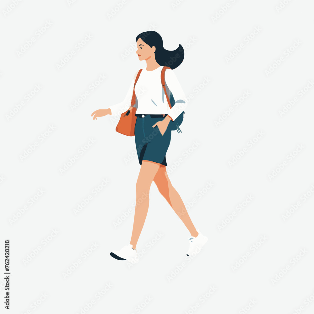 illustrate walking woman vector isolated illustrate walking woman vector isolated