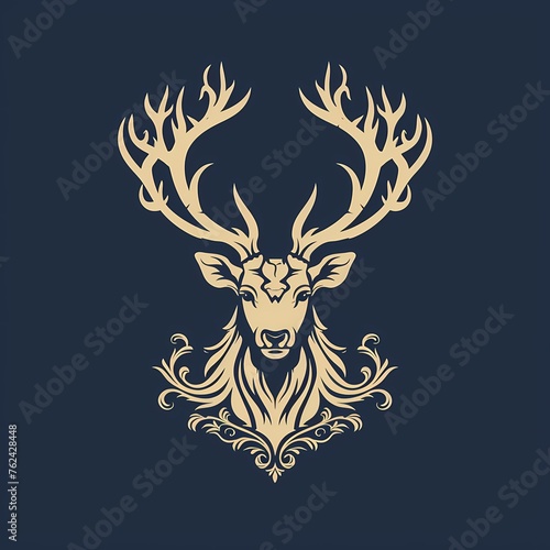 An intricately designed vector logo featuring a stag, capturing the majestic essence of power and freedom.
