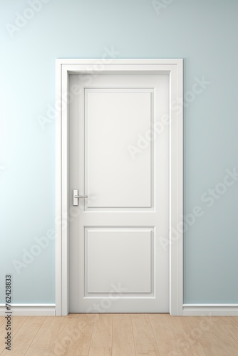 A white door next to a light silver wall © Zickert