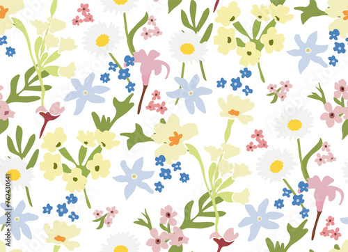 Wallpaper Mural Spring bloom floral seamless pattern. Modern floral wallpaper for different purposes. Vector illustration. Torontodigital.ca