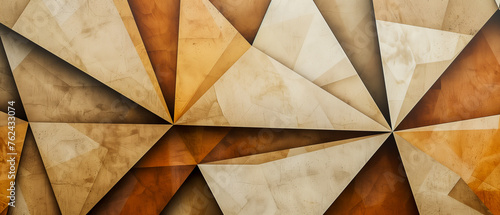 Abstract geometric wall patterns with fluid shapes. Vibrant warm details and distressed surfaces. Graphic resource background and wallpaper.