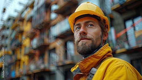 Portrait of a builder with yellow helmet © MiguelAngel