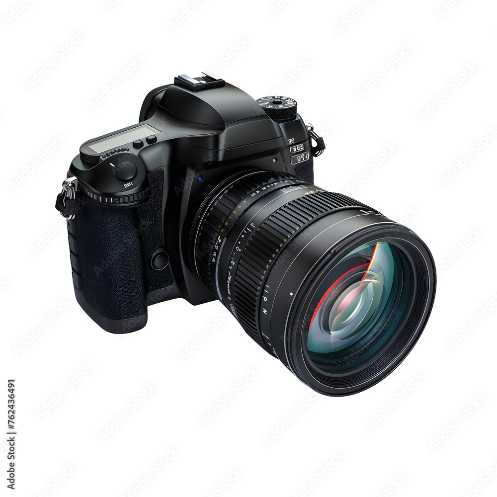 Fototapeta premium Digital photo camera isolated on transparent background. Ai generated 