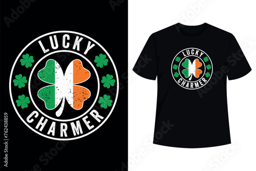 Vintage LUCKY CHARMER Shamrock Shirt St Patrick's Day T-Shirt