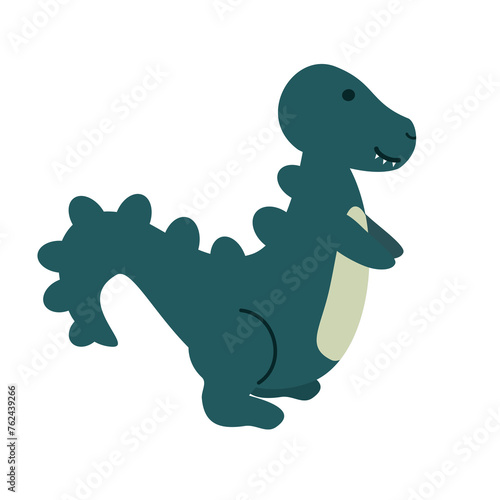cute hand drawn cartoon character dinosaur funny vector illustration isolated on white background