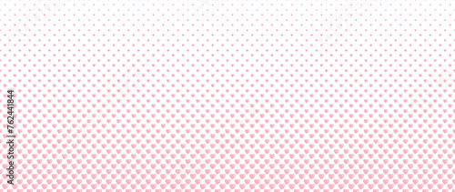 Blended  doodle pink heart on white for pattern and background, halftone effect.