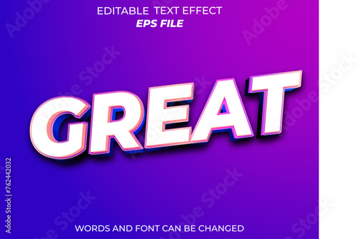 great text effect, font editable, typography, 3d text. vector template