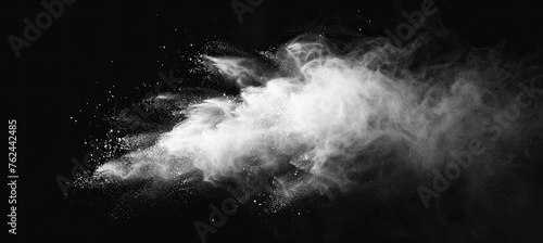 White Dust isolated on black background