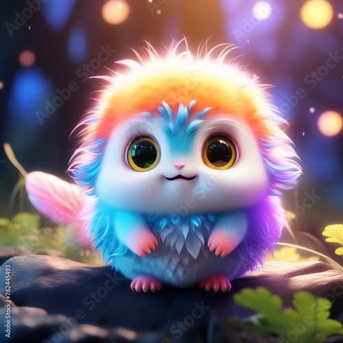 3d illustration of a cute cartoon owl with a blue eyes and a pink fluffy fur 3d illustration of a cute cartoon owl with a blue eyes and a pink fluffy furcute little kitten on the background of the for