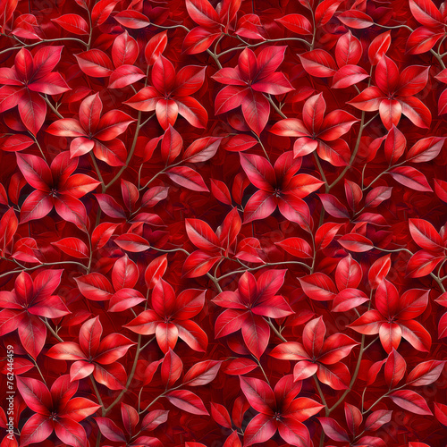 Vibrant floral pattern with flowers, seamless background for design.