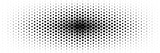 horizontal halftone of black hexagon design for pattern and background.
