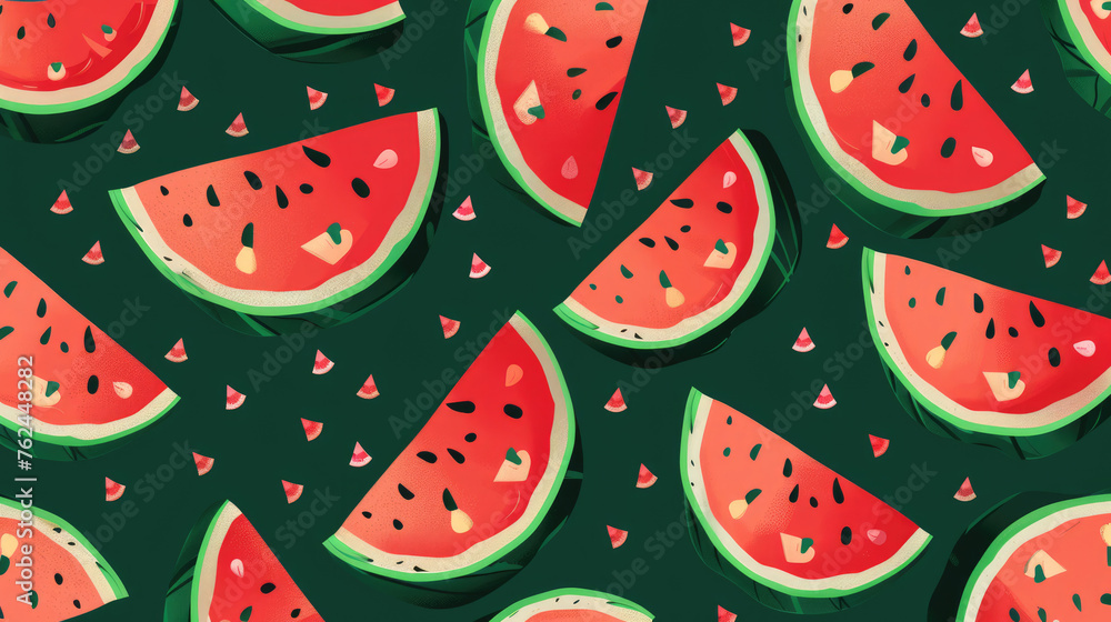 Watermelon pattern flat vector design Watermelon pattern flat vector design