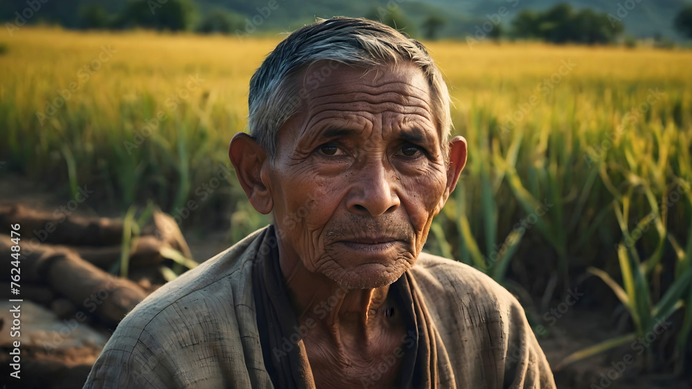 An old man from the village who is waiting for his friend, to play chess while he is getting a little bored. An old man from the village who is waiting for his friend, to play chess while he is getting a little bored.
