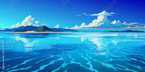 Calm clear blue sea water background. Blue azure sea water texture.