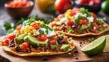 Delicious mexican tostadas perfect appetizer meal or delicious snack
