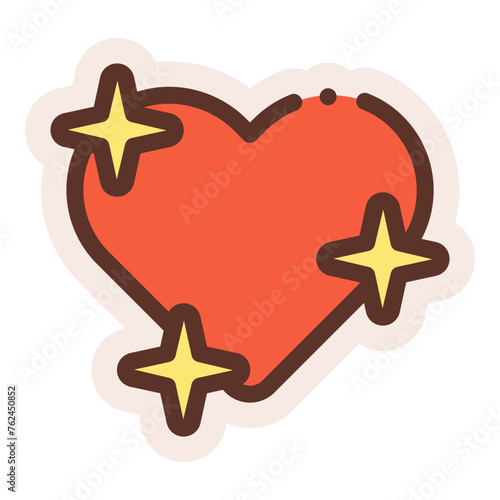 shining heart sticker