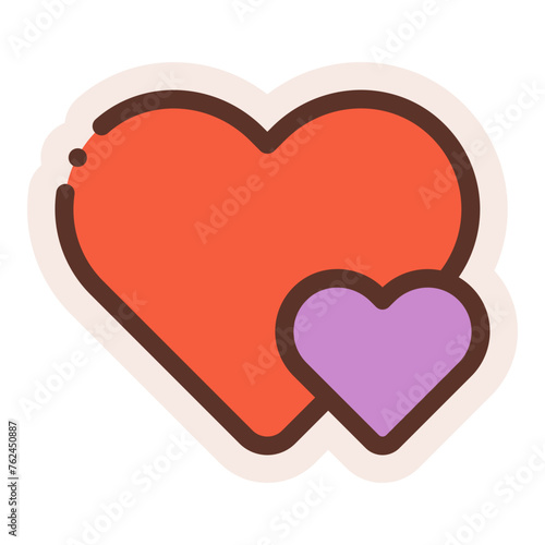 double heart shapes sticker