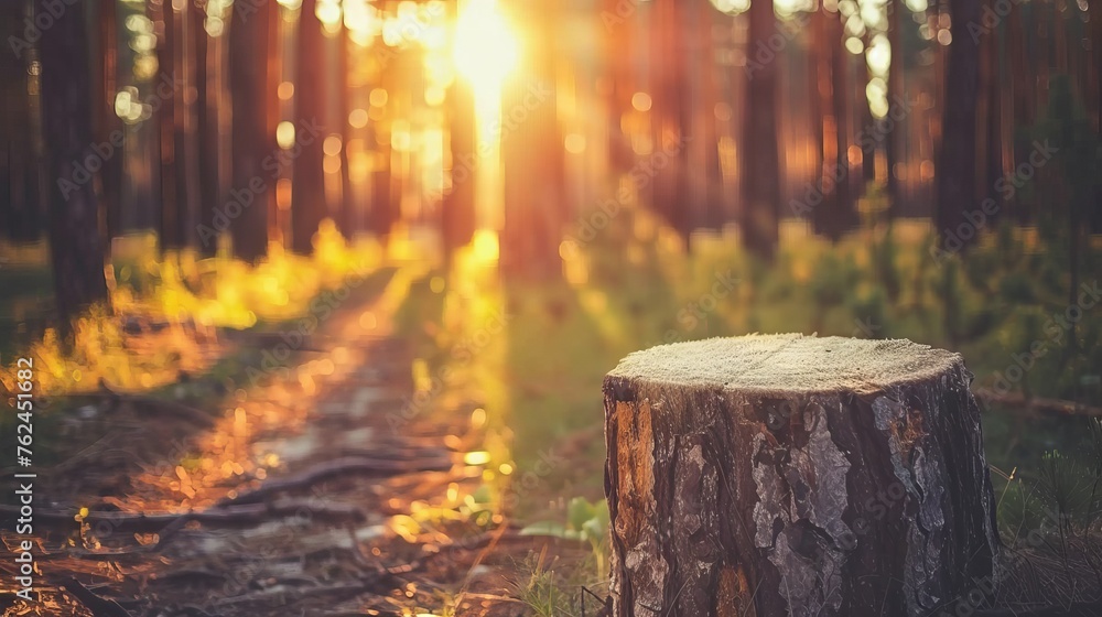 Tree stump in the forest.