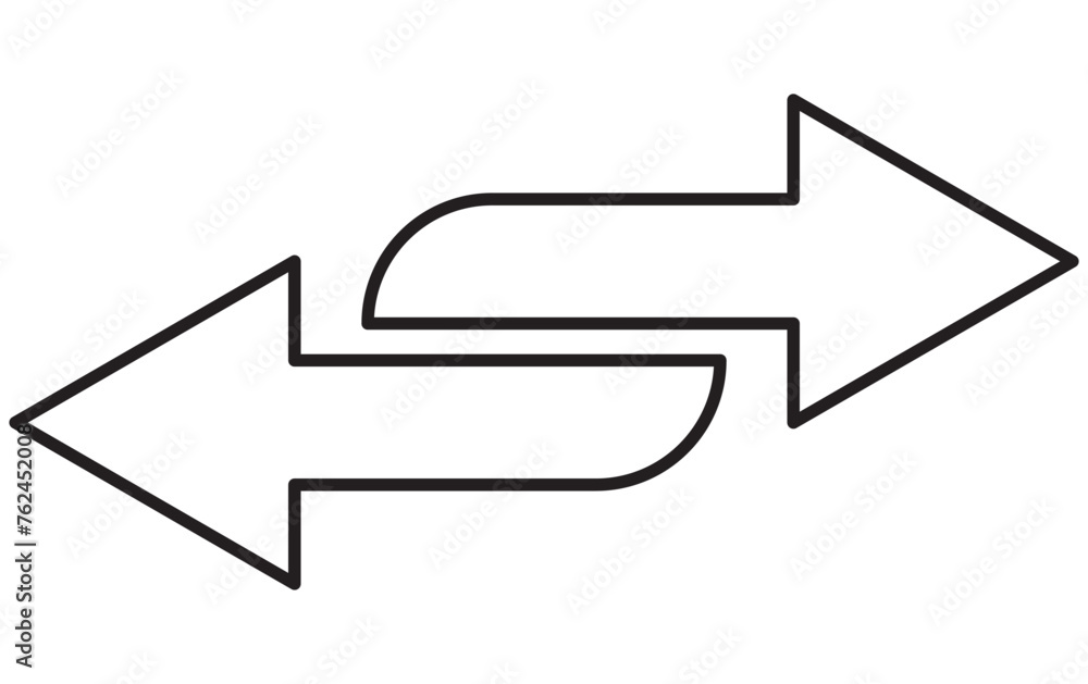 Double arrow icons in four direction set Double arrow icons in four direction set