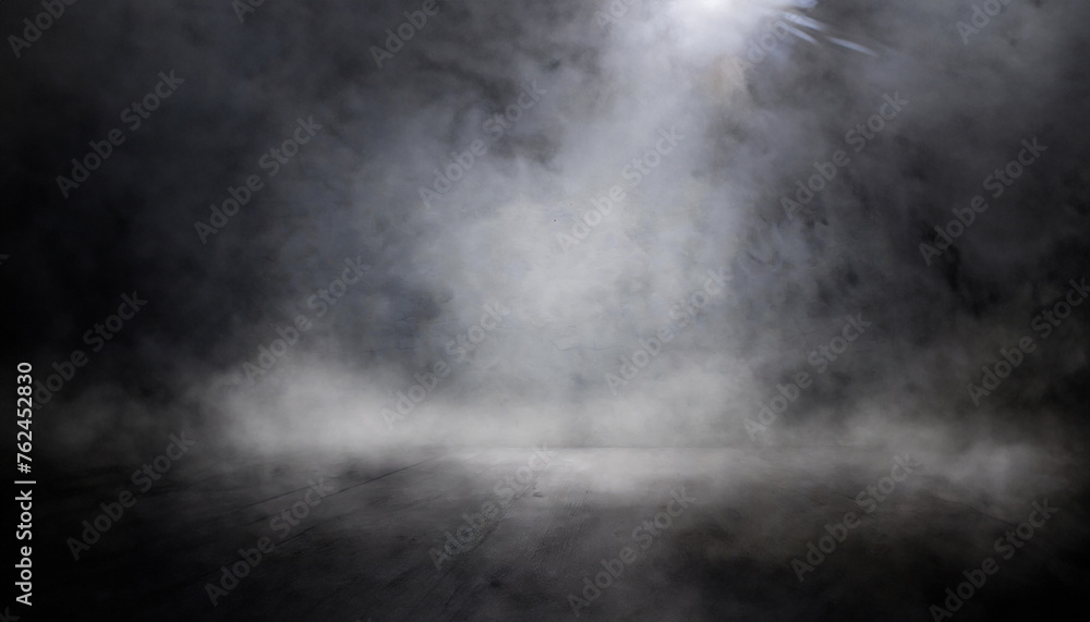 Textured dark concrete floor fog or fog - obrazy, fototapety, plakaty 