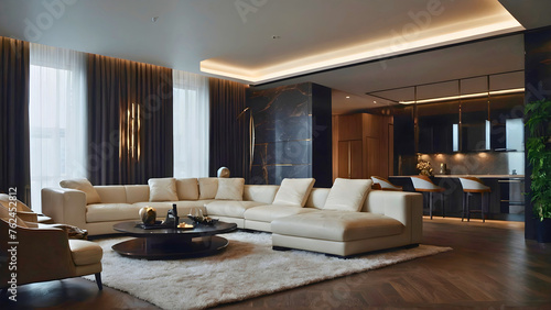 Very nice interior of the apartment, made of leather as well as some parts of Italian ceramics.