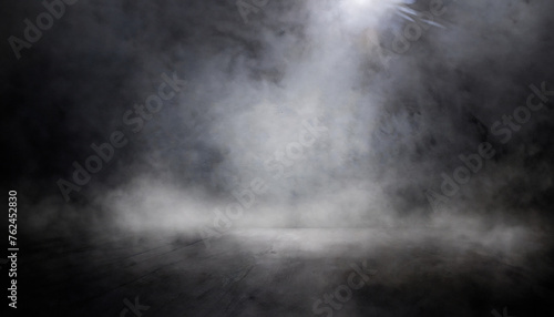 Textured dark concrete floor fog or fog