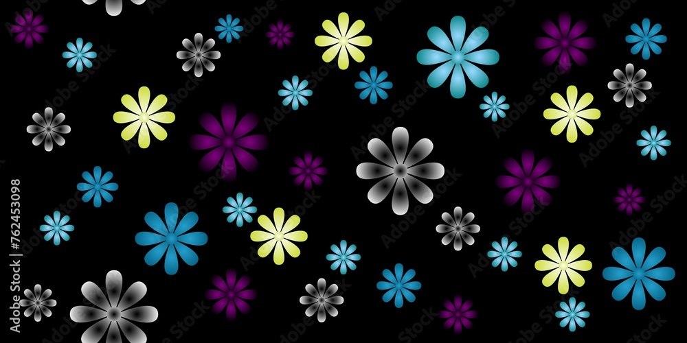 Small flower pattern colorful flowers. Black background. Elegant fashion prints. Small flower pattern colorful flowers. Black background. Elegant fashion prints.