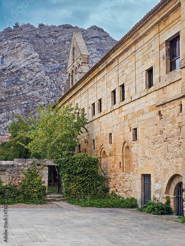 Facade of the monastery of Santa Maria la Real in Aguilar de Campoo, province of Palencia