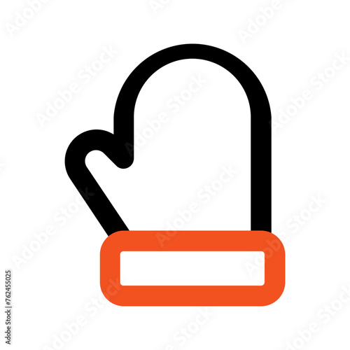 Oven glove outline color icon