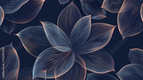 Flower pattern with linear petals. Modern illustration © Mark