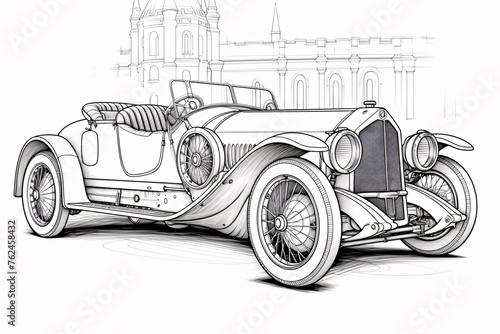 a drawing of a car