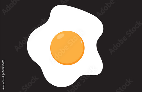fried egg with whole yolk vector illustration