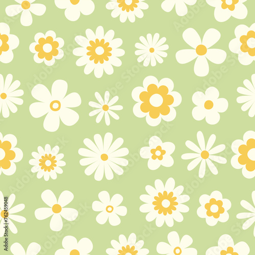 beautiful flower floral seamless repeat pattern. this is a flower daisy vector. Design for decorative, wallpaper, shirts, clothing, tablecloths, blankets, wrapping, textile, Batik, fabric, texture