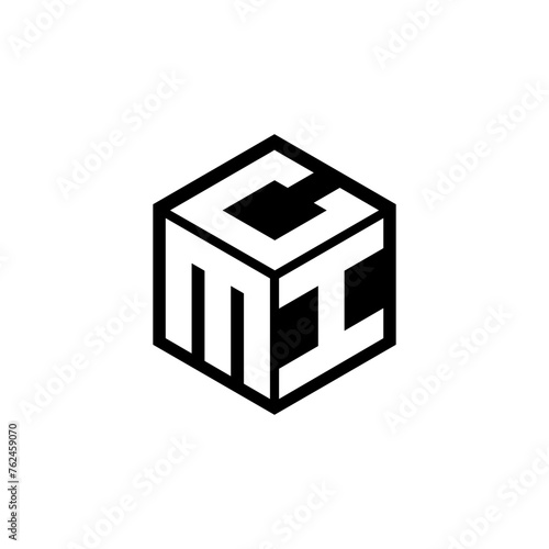 MIC letter logo design with white background in illustrator, cube logo, vector logo, modern alphabet font overlap style. calligraphy designs for logo, Poster, Invitation, etc.
