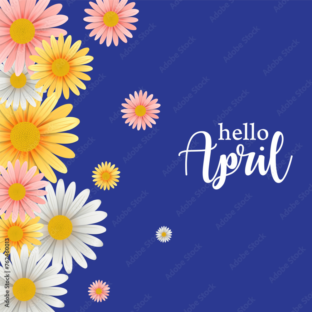 hello april vector background . it is suitable for cards, banner, or poster