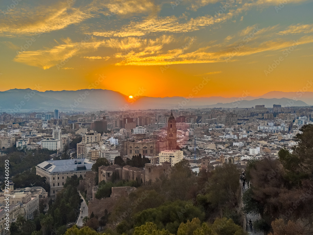 Sunset above Malaga